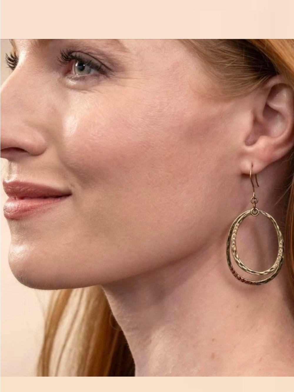 Entwined Earrings TSC Swarovski Amber🧡💛Topaz Crystals, Hoop Earrings, BNIB